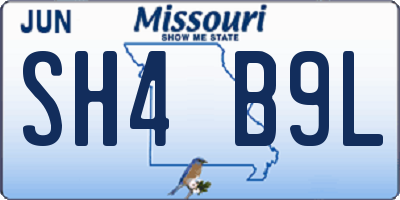 MO license plate SH4B9L