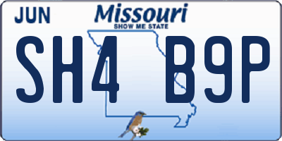 MO license plate SH4B9P