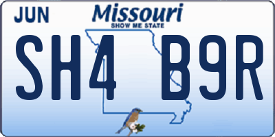 MO license plate SH4B9R