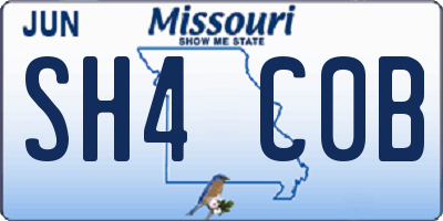 MO license plate SH4C0B