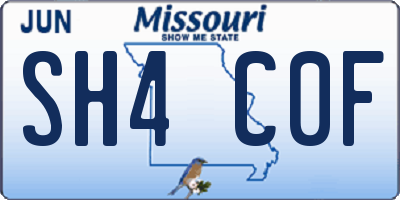 MO license plate SH4C0F