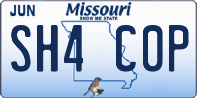 MO license plate SH4C0P