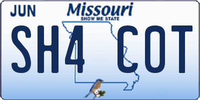 MO license plate SH4C0T