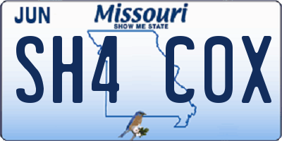 MO license plate SH4C0X