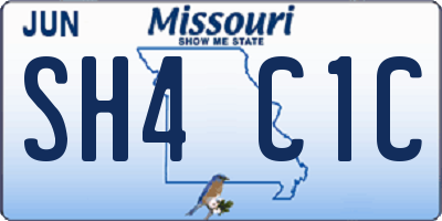 MO license plate SH4C1C