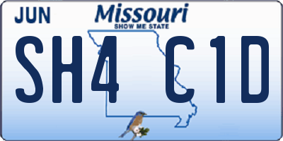 MO license plate SH4C1D