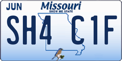 MO license plate SH4C1F