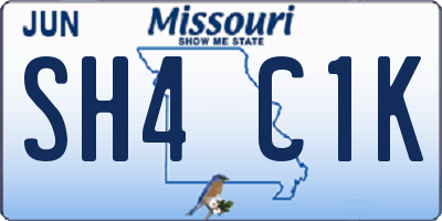 MO license plate SH4C1K