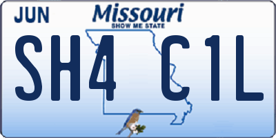 MO license plate SH4C1L