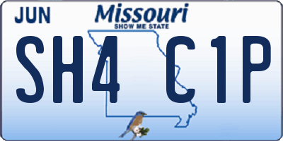 MO license plate SH4C1P