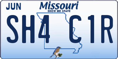 MO license plate SH4C1R