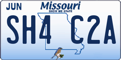 MO license plate SH4C2A