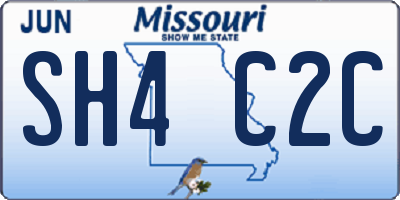 MO license plate SH4C2C