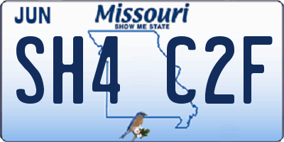 MO license plate SH4C2F