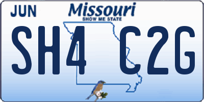 MO license plate SH4C2G