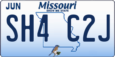 MO license plate SH4C2J