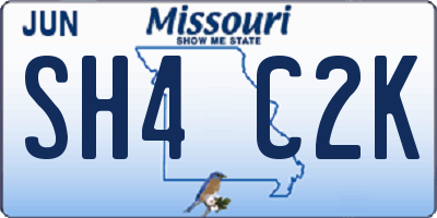 MO license plate SH4C2K