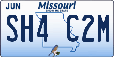 MO license plate SH4C2M