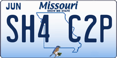 MO license plate SH4C2P