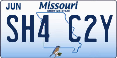 MO license plate SH4C2Y