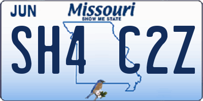 MO license plate SH4C2Z