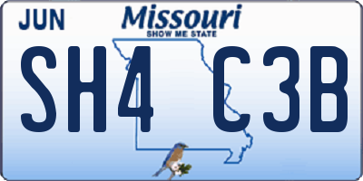 MO license plate SH4C3B