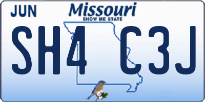 MO license plate SH4C3J