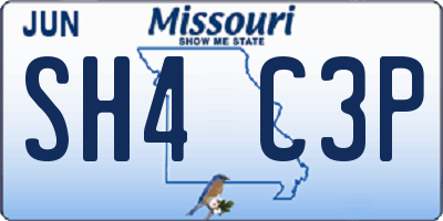 MO license plate SH4C3P