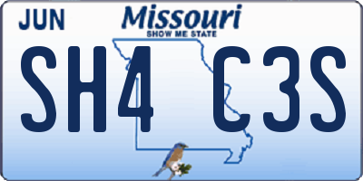MO license plate SH4C3S