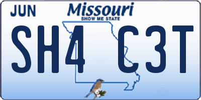 MO license plate SH4C3T