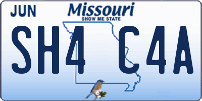 MO license plate SH4C4A
