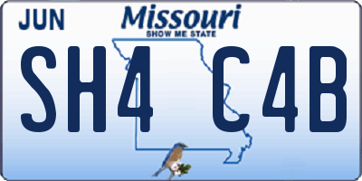 MO license plate SH4C4B