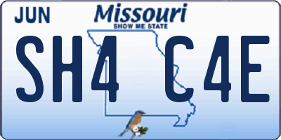 MO license plate SH4C4E