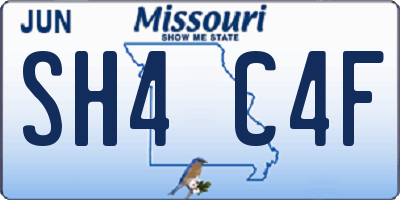 MO license plate SH4C4F