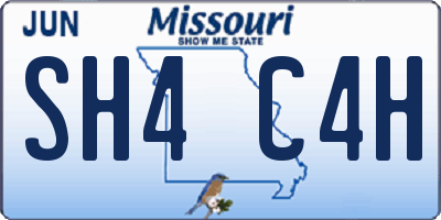 MO license plate SH4C4H