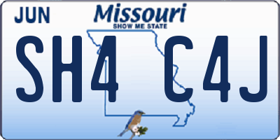 MO license plate SH4C4J