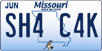 MO license plate SH4C4K