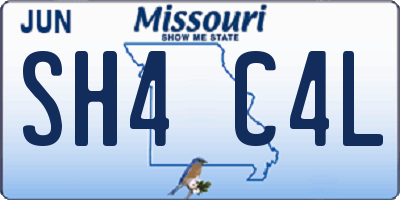 MO license plate SH4C4L