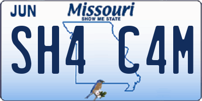 MO license plate SH4C4M