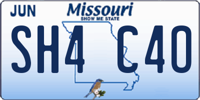 MO license plate SH4C4O