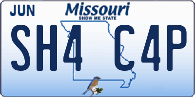 MO license plate SH4C4P