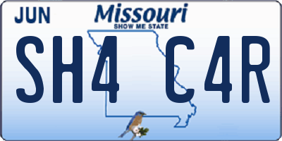 MO license plate SH4C4R