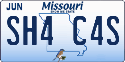 MO license plate SH4C4S