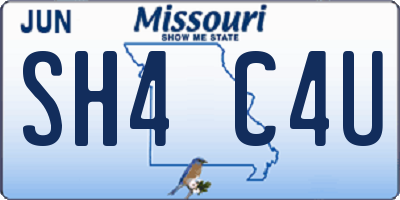 MO license plate SH4C4U