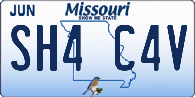 MO license plate SH4C4V