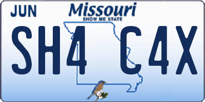 MO license plate SH4C4X