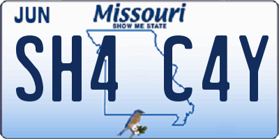 MO license plate SH4C4Y
