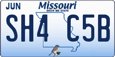 MO license plate SH4C5B