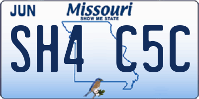 MO license plate SH4C5C