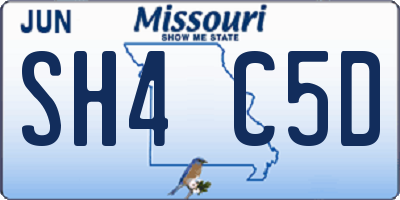 MO license plate SH4C5D